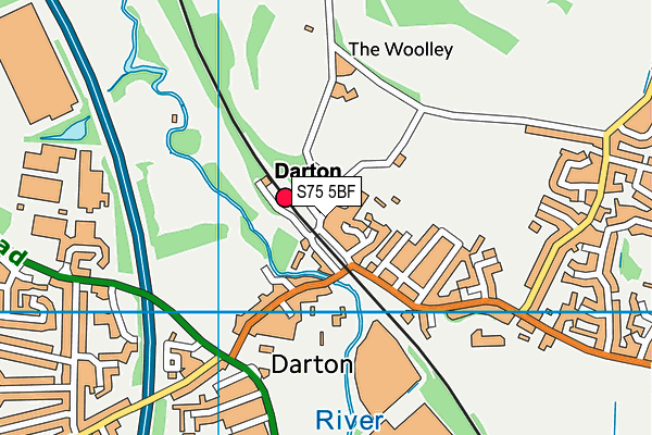 S75 5BF map - OS VectorMap District (Ordnance Survey)