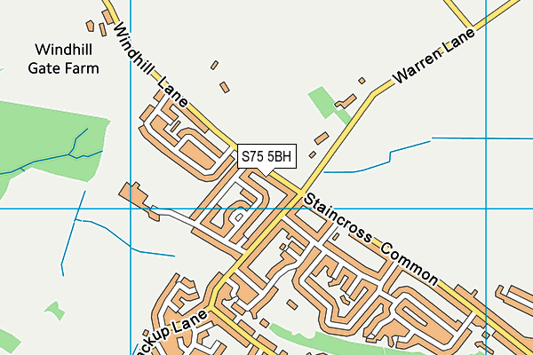 S75 5BH map - OS VectorMap District (Ordnance Survey)