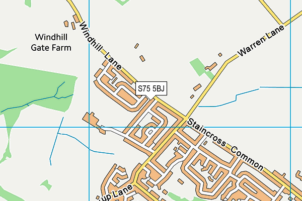 S75 5BJ map - OS VectorMap District (Ordnance Survey)