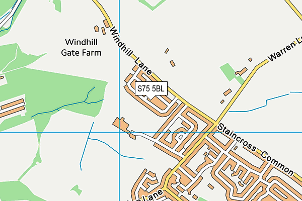 S75 5BL map - OS VectorMap District (Ordnance Survey)