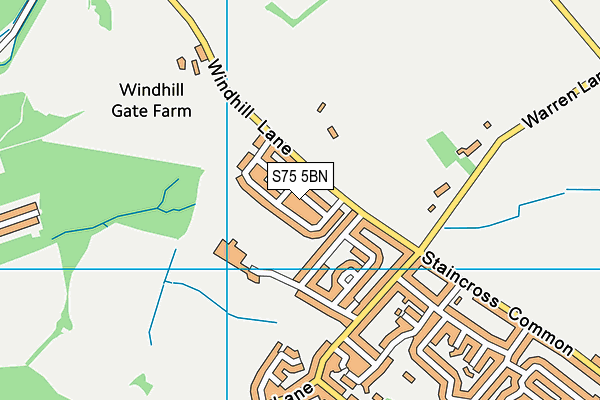 S75 5BN map - OS VectorMap District (Ordnance Survey)