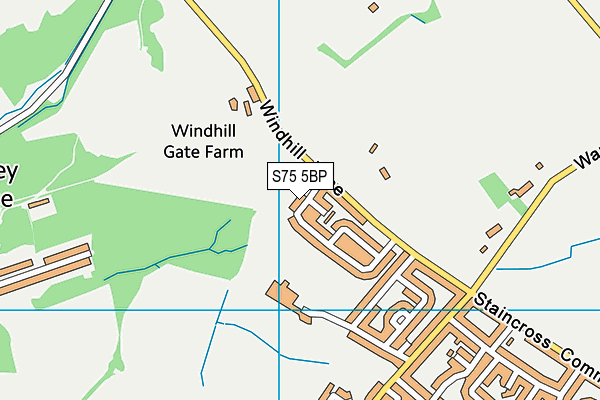 S75 5BP map - OS VectorMap District (Ordnance Survey)