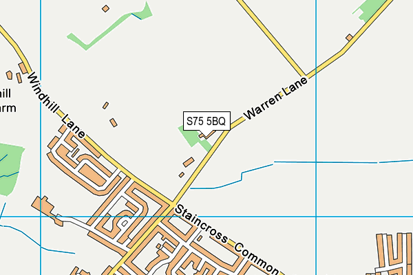 S75 5BQ map - OS VectorMap District (Ordnance Survey)