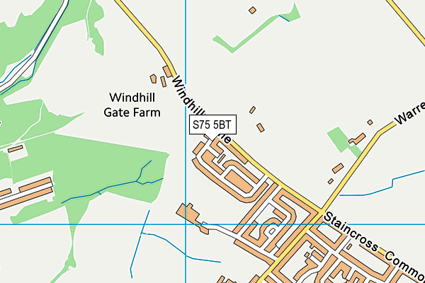 S75 5BT map - OS VectorMap District (Ordnance Survey)