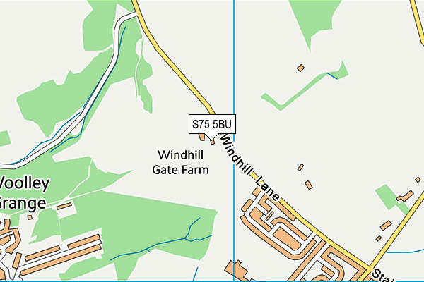 S75 5BU map - OS VectorMap District (Ordnance Survey)