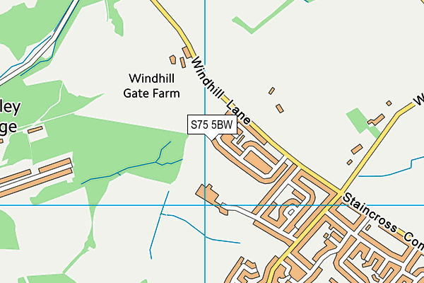 S75 5BW map - OS VectorMap District (Ordnance Survey)