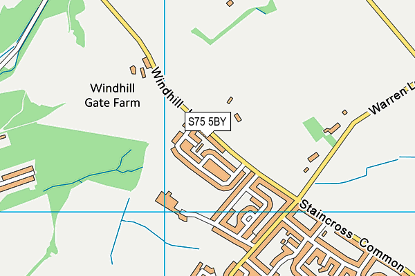 S75 5BY map - OS VectorMap District (Ordnance Survey)