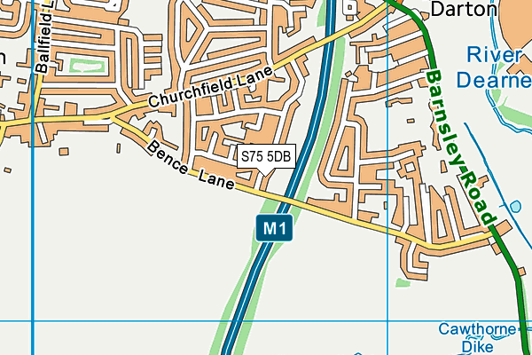 S75 5DB map - OS VectorMap District (Ordnance Survey)