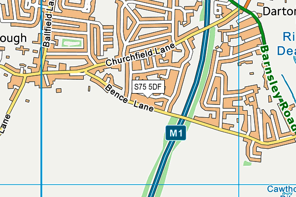 S75 5DF map - OS VectorMap District (Ordnance Survey)