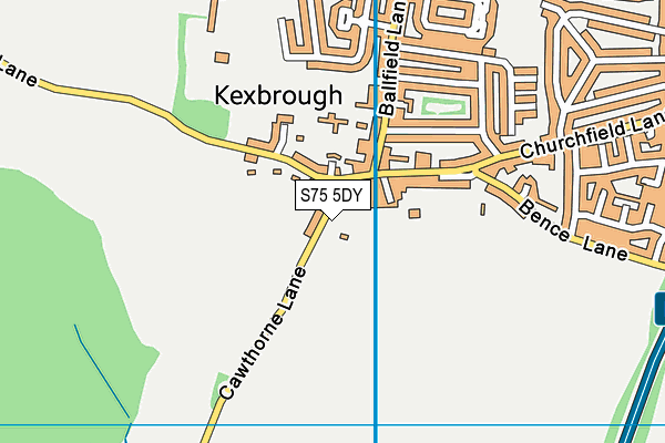 S75 5DY map - OS VectorMap District (Ordnance Survey)