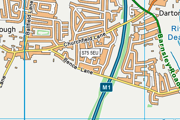 S75 5EU map - OS VectorMap District (Ordnance Survey)