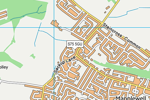 S75 5GU map - OS VectorMap District (Ordnance Survey)