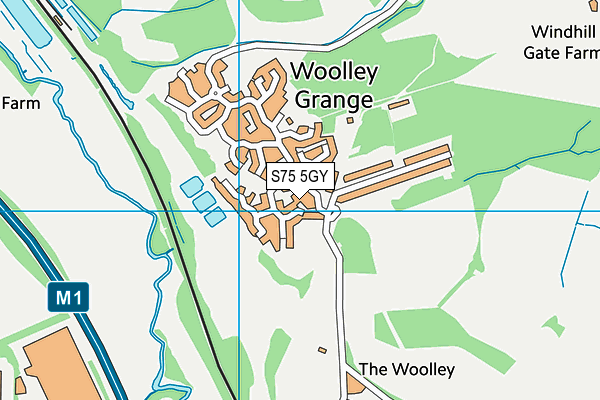 S75 5GY map - OS VectorMap District (Ordnance Survey)