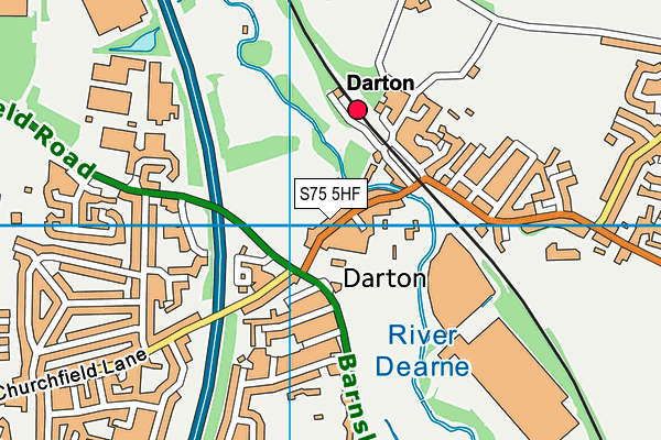 Darton Longfields map (S75 5HF) - OS VectorMap District (Ordnance Survey)