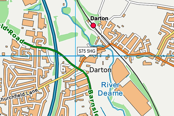 S75 5HG map - OS VectorMap District (Ordnance Survey)