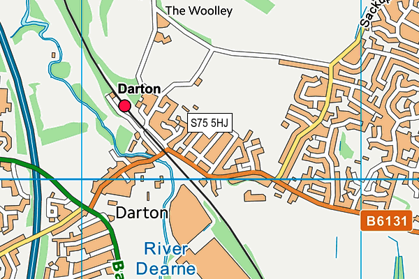 S75 5HJ map - OS VectorMap District (Ordnance Survey)