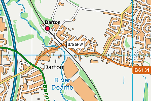 S75 5HW map - OS VectorMap District (Ordnance Survey)