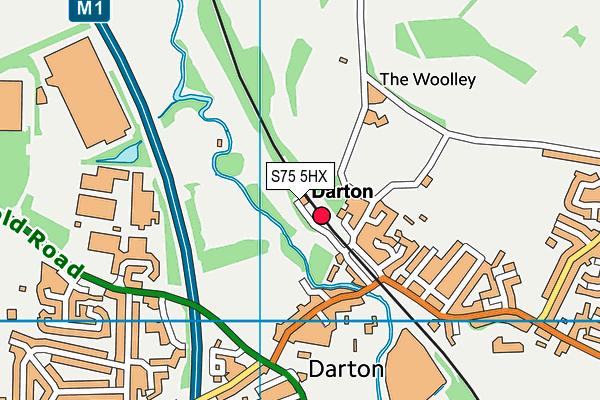 S75 5HX map - OS VectorMap District (Ordnance Survey)