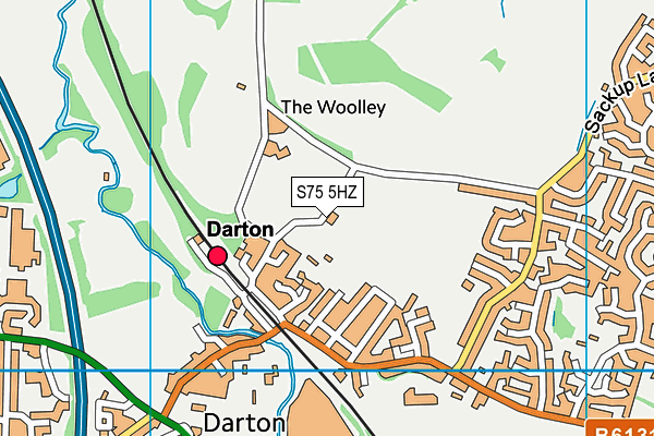 S75 5HZ map - OS VectorMap District (Ordnance Survey)