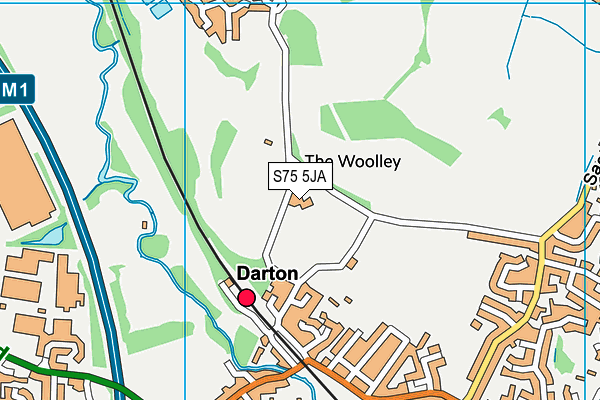 Woolley Miners Cricket Club map (S75 5JA) - OS VectorMap District (Ordnance Survey)