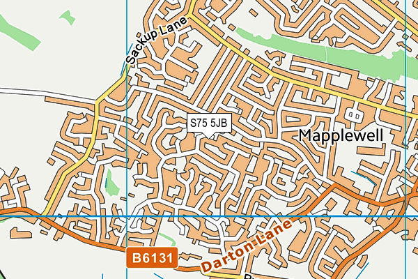 S75 5JB map - OS VectorMap District (Ordnance Survey)