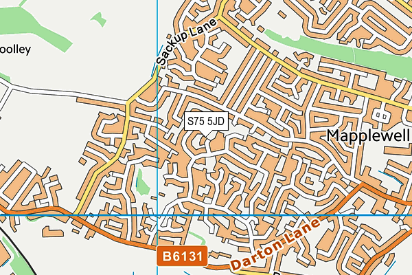S75 5JD map - OS VectorMap District (Ordnance Survey)