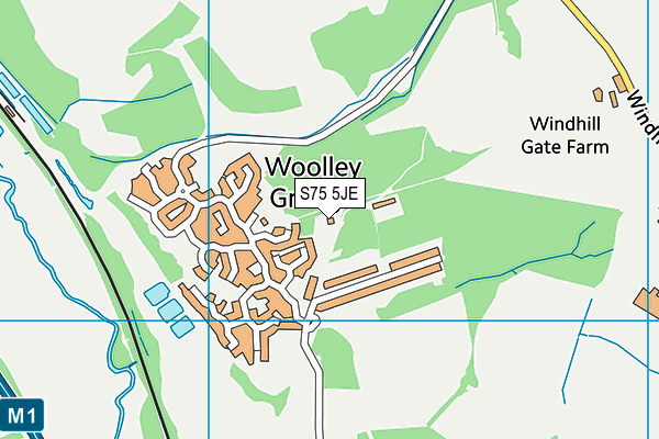 S75 5JE map - OS VectorMap District (Ordnance Survey)