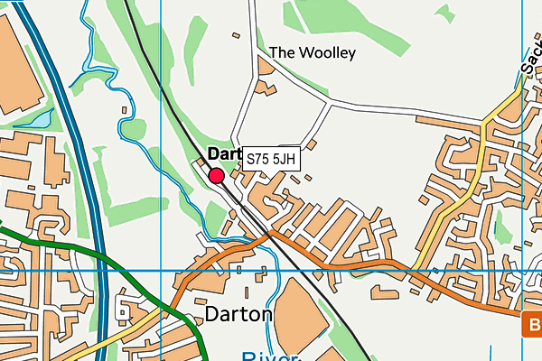 S75 5JH map - OS VectorMap District (Ordnance Survey)