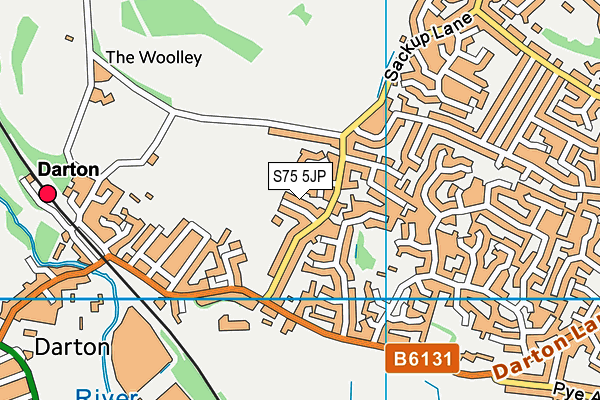 S75 5JP map - OS VectorMap District (Ordnance Survey)