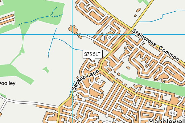 S75 5LT map - OS VectorMap District (Ordnance Survey)