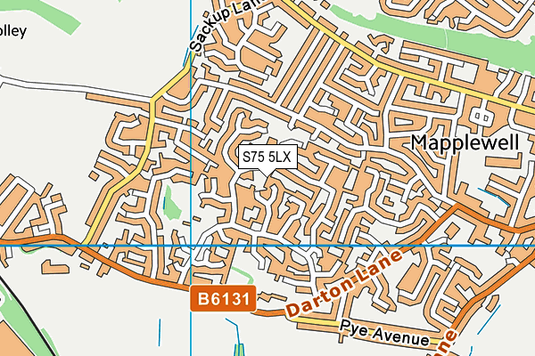 S75 5LX map - OS VectorMap District (Ordnance Survey)