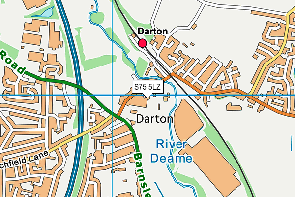 S75 5LZ map - OS VectorMap District (Ordnance Survey)