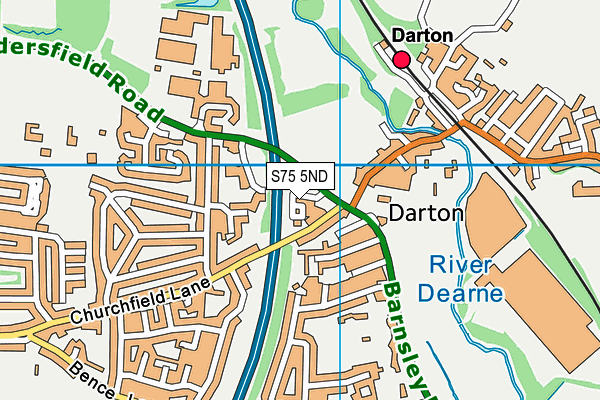 S75 5ND map - OS VectorMap District (Ordnance Survey)