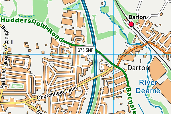 S75 5NF map - OS VectorMap District (Ordnance Survey)