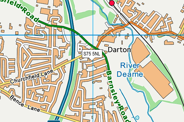 S75 5NL map - OS VectorMap District (Ordnance Survey)