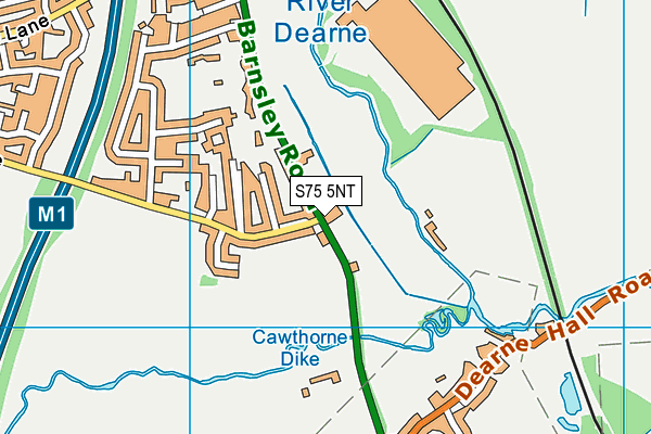 S75 5NT map - OS VectorMap District (Ordnance Survey)