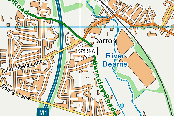 S75 5NW map - OS VectorMap District (Ordnance Survey)