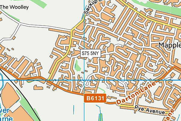 S75 5NY map - OS VectorMap District (Ordnance Survey)