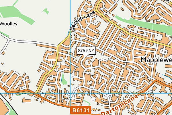 S75 5NZ map - OS VectorMap District (Ordnance Survey)