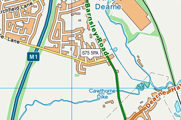 S75 5PA map - OS VectorMap District (Ordnance Survey)