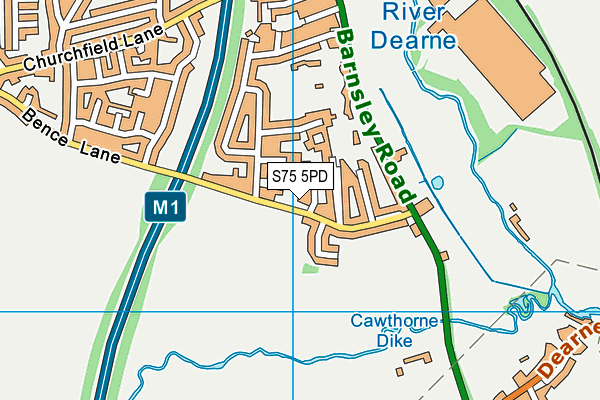 S75 5PD map - OS VectorMap District (Ordnance Survey)