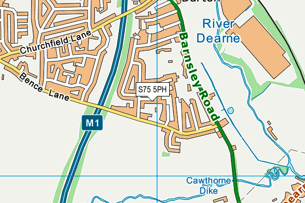 S75 5PH map - OS VectorMap District (Ordnance Survey)