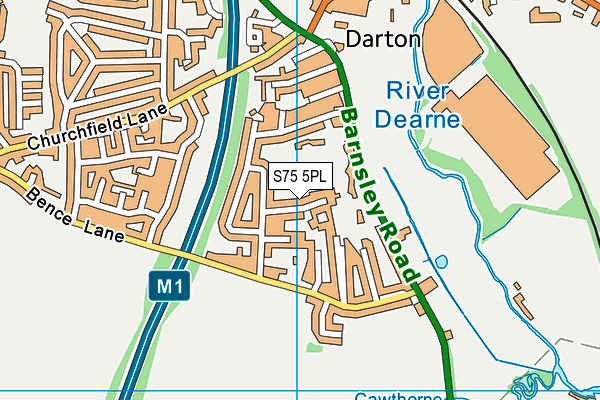 S75 5PL map - OS VectorMap District (Ordnance Survey)