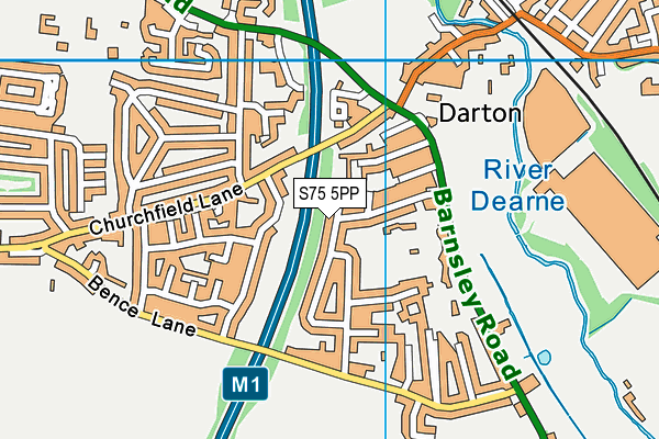 S75 5PP map - OS VectorMap District (Ordnance Survey)