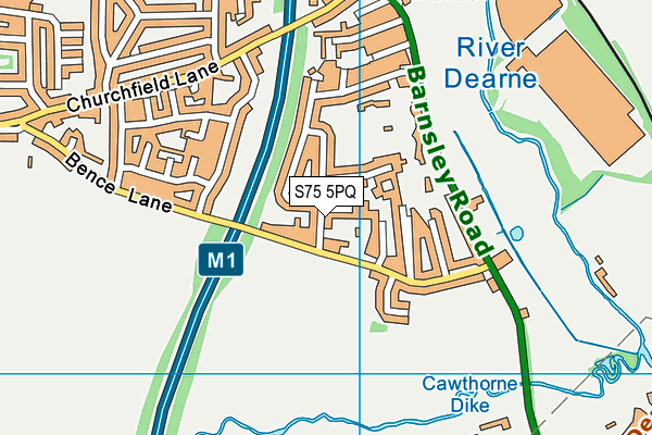 S75 5PQ map - OS VectorMap District (Ordnance Survey)
