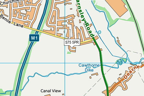 S75 5PR map - OS VectorMap District (Ordnance Survey)