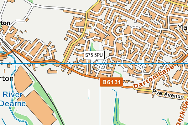S75 5PU map - OS VectorMap District (Ordnance Survey)