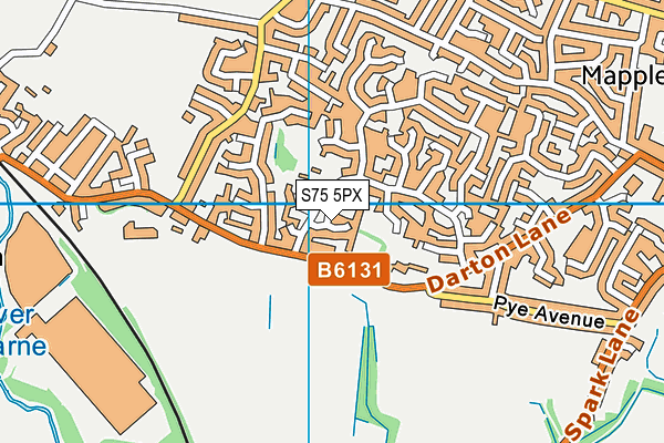 S75 5PX map - OS VectorMap District (Ordnance Survey)