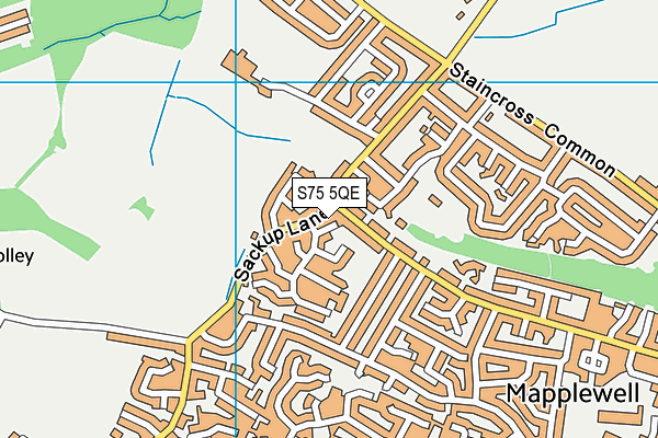 S75 5QE map - OS VectorMap District (Ordnance Survey)