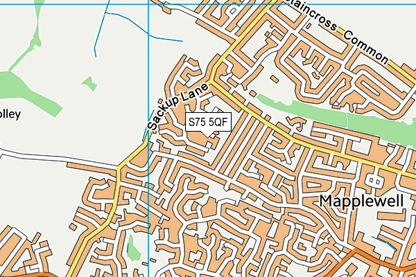 S75 5QF map - OS VectorMap District (Ordnance Survey)